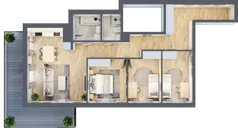 4 pokoje, mieszkanie 83,53 m², piętro 3, oferta nr C.20, Hi Mokotów, Warszawa, Ursynów, Wyczółki, ul. Bokserska 63