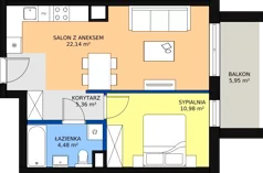 2 pokoje, mieszkanie 42,87 m², piętro 2, oferta nr M.35, Craft Zabłocie, Kraków, Podgórze, Zabłocie, ul. Zabłocie 22A
