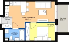 2 pokoje, mieszkanie 39,80 m², piętro 3, oferta nr M.54, Craft Zabłocie, Kraków, Podgórze, Zabłocie, ul. Zabłocie 22A