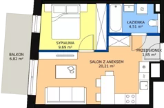 2 pokoje, mieszkanie 35,88 m², piętro 4, oferta nr M.62, Craft Zabłocie, Kraków, Podgórze, Zabłocie, ul. Zabłocie 22A