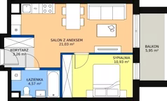 2 pokoje, mieszkanie 39,85 m², piętro 4, oferta nr M.72, Craft Zabłocie, Kraków, Podgórze, Zabłocie, ul. Zabłocie 22A