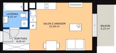 1 pokój, mieszkanie 30,70 m², piętro 5, oferta nr M.84, Craft Zabłocie, Kraków, Podgórze, Zabłocie, ul. Zabłocie 22A