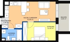 2 pokoje, mieszkanie 40,67 m², piętro 5, oferta nr M.87, Craft Zabłocie, Kraków, Podgórze, Zabłocie, ul. Zabłocie 22A