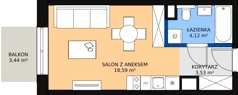 1 pokój, mieszkanie 26,19 m², piętro 5, oferta nr M.93, Craft Zabłocie, Kraków, Podgórze, Zabłocie, ul. Zabłocie 22A
