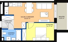 2 pokoje, mieszkanie 40,67 m², piętro 1, oferta nr M.15, Craft Zabłocie, Kraków, Podgórze, Zabłocie, ul. Zabłocie 22A