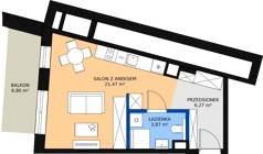 1 pokój, mieszkanie 31,70 m², piętro 2, oferta nr M.30, Craft Zabłocie, Kraków, Podgórze, Zabłocie, ul. Zabłocie 22A