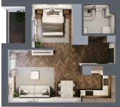 1 pokój, mieszkanie 41,31 m², piętro 1, oferta nr A.008, Modena II, Poznań, Jeżyce, ul. Jackowskiego/Kraszewskiego