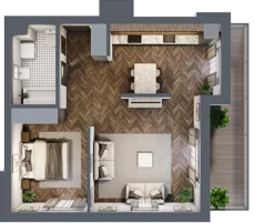 1 pokój, apartament 54,09 m², piętro 3, oferta nr A.105, Modena II, Poznań, Jeżyce, ul. Jackowskiego/Kraszewskiego