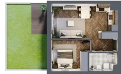 2 pokoje, mieszkanie 38,61 m², parter, oferta nr A.059, Modena II, Poznań, Jeżyce, ul. Jackowskiego/Kraszewskiego