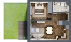 2 pokoje, mieszkanie 37,65 m², parter, oferta nr A.057, Modena II, Poznań, Jeżyce, ul. Jackowskiego/Kraszewskiego