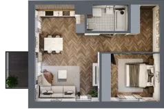 2 pokoje, mieszkanie 49,31 m², piętro 2, oferta nr A.158, Modena II, Poznań, Jeżyce, ul. Jackowskiego/Kraszewskiego