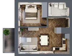 2 pokoje, mieszkanie 37,70 m², piętro 1, oferta nr A.066, Modena II, Poznań, Jeżyce, ul. Jackowskiego/Kraszewskiego
