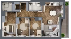 4 pokoje, mieszkanie 83,76 m², piętro 6, oferta nr A.197, Modena II, Poznań, Jeżyce, ul. Jackowskiego/Kraszewskiego
