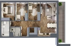 4 pokoje, mieszkanie 81,73 m², piętro 6, oferta nr A.045, Modena II, Poznań, Jeżyce, ul. Jackowskiego/Kraszewskiego