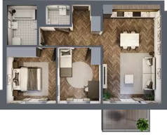 3 pokoje, apartament 61,11 m², piętro 6, oferta nr A.048, Modena II, Poznań, Jeżyce, ul. Jackowskiego/Kraszewskiego