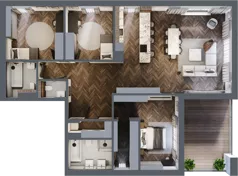 4 pokoje, apartament 134,56 m², piętro 1, oferta nr D2.02, Flatta Wilanów, Warszawa, Wilanów, Wilanów, ul. Flatta