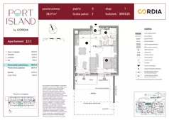 2 pokoje, apartament inwestycyjny 37,77 m², piętro 1, oferta nr 1.2.10, Port Island - apartamenty inwestycyjne, Gdańsk, Stogi, Krakowiec, ul. Wydmy 3