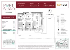 3 pokoje, apartament inwestycyjny 61,46 m², parter, oferta nr 2.1.11, Port Island - apartamenty inwestycyjne, Gdańsk, Stogi, Krakowiec, ul. Wydmy 3