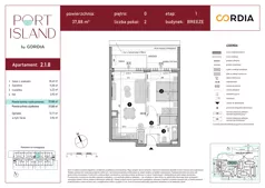 2 pokoje, apartament inwestycyjny 37,77 m², piętro 1, oferta nr 1.2.10, Port Island - apartamenty inwestycyjne, Gdańsk, Stogi, Krakowiec, ul. Wydmy 3