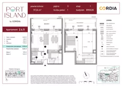 1 pokój, apartament inwestycyjny 57,24 m², piętro 3, oferta nr 2.4.11, Port Island - apartamenty inwestycyjne, Gdańsk, Stogi, Krakowiec, ul. Wydmy 3