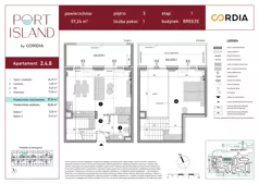 1 pokój, apartament inwestycyjny 57,24 m², piętro 3, oferta nr 2.4.8, Port Island - apartamenty inwestycyjne, Gdańsk, Stogi, Krakowiec, ul. Wydmy 3