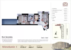 3 pokoje, mieszkanie 67,99 m², piętro 1, oferta nr M1, Nadwiślańska 23, Kraków, Podgórze, ul. Nadwiślańska 23