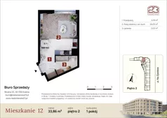 1 pokój, mieszkanie 33,86 m², piętro 2, oferta nr M12, Nadwiślańska 23, Kraków, Podgórze, ul. Nadwiślańska 23