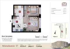 2 pokoje, mieszkanie 42,55 m², piętro 2, oferta nr M17, Nadwiślańska 23, Kraków, Podgórze, ul. Nadwiślańska 23