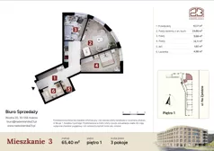 3 pokoje, mieszkanie 65,40 m², piętro 1, oferta nr M3, Nadwiślańska 23, Kraków, Podgórze, ul. Nadwiślańska 23