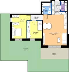 3 pokoje, mieszkanie 75,60 m², parter, oferta nr A2, Domkove, Łódź, Widzew, ul. Mechaniczna 2/30