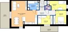 4 pokoje, mieszkanie 79,90 m², piętro 2, oferta nr B7, Domkove, Łódź, Widzew, ul. Mechaniczna 2/30