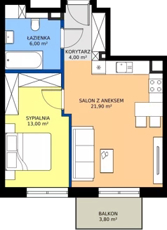 2 pokoje, mieszkanie 44,90 m², piętro 1, oferta nr B5, Domkove, Łódź, Widzew, ul. Mechaniczna 2/30