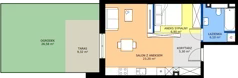 1 pokój, mieszkanie 41,50 m², parter, oferta nr B3, Domkove, Łódź, Widzew, ul. Mechaniczna 2/30