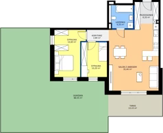 3 pokoje, mieszkanie 75,40 m², parter, oferta nr C2, Domkove, Łódź, Widzew, ul. Mechaniczna 2/30