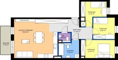 4 pokoje, mieszkanie 78,20 m², piętro 1, oferta nr C6, Domkove, Łódź, Widzew, ul. Mechaniczna 2/30