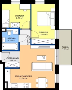 3 pokoje, mieszkanie 52,50 m², piętro 1, oferta nr D4, Domkove, Łódź, Widzew, ul. Mechaniczna 2/30