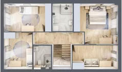 Dom 121,55 m², oferta nr 1.B, Oaza Kosmatki, Warszawa, Wawer, Gocław, ul. Kosmatki 32/34