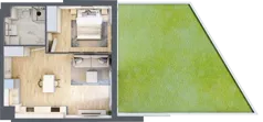 2 pokoje, mieszkanie 44,51 m², parter, oferta nr 1A.1A.05, Astelia Park etap IA, Warszawa, Białołęka, Grodzisk, ul. Leona Berensona 