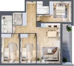 4 pokoje, mieszkanie 89,40 m², piętro 2, oferta nr 1A.1A.24, Astelia Park etap IA, Warszawa, Białołęka, Grodzisk, ul. Leona Berensona 