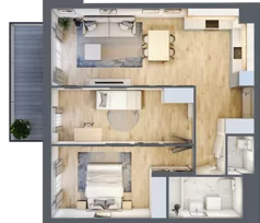 3 pokoje, mieszkanie 66,19 m², piętro 1, oferta nr 1A.1A.09, Astelia Park etap IA, Warszawa, Białołęka, Grodzisk, ul. Leona Berensona 