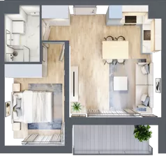 2 pokoje, mieszkanie 38,40 m², piętro 1, oferta nr 1A.1A.10, Astelia Park etap IA, Warszawa, Białołęka, Grodzisk, ul. Leona Berensona 