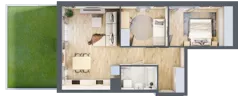 3 pokoje, mieszkanie 56,50 m², parter, oferta nr 1A.1A.03, Astelia Park etap IA, Warszawa, Białołęka, Grodzisk, ul. Leona Berensona 