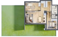 3 pokoje, mieszkanie 68,10 m², parter, oferta nr 1A.1A.08, Astelia Park etap IA, Warszawa, Białołęka, Grodzisk, ul. Leona Berensona 