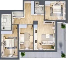 4 pokoje, mieszkanie 81,16 m², piętro 3, oferta nr 1A.1A.31, Astelia Park etap IA, Warszawa, Białołęka, Grodzisk, ul. Leona Berensona 