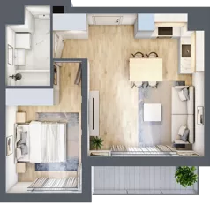 2 pokoje, mieszkanie 38,78 m², piętro 3, oferta nr 1A.1A.26, Astelia Park etap IA, Warszawa, Białołęka, Grodzisk, ul. Leona Berensona 
