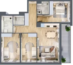 4 pokoje, mieszkanie 88,94 m², piętro 3, oferta nr 1A.1B.20, Astelia Park etap IA, Warszawa, Białołęka, Grodzisk, ul. Leona Berensona 