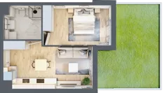 2 pokoje, mieszkanie 38,92 m², parter, oferta nr 1A.1B.06, Astelia Park etap IA, Warszawa, Białołęka, Grodzisk, ul. Leona Berensona 