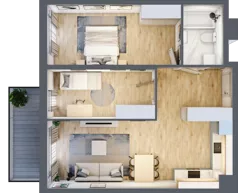 3 pokoje, mieszkanie 62,87 m², piętro 1, oferta nr 1A.1B.09, Astelia Park etap IA, Warszawa, Białołęka, Grodzisk, ul. Leona Berensona 