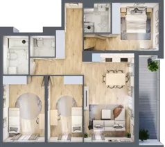4 pokoje, mieszkanie 88,95 m², piętro 2, oferta nr 1A.1B.14, Astelia Park etap IA, Warszawa, Białołęka, Grodzisk, ul. Leona Berensona 