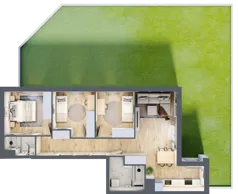 4 pokoje, mieszkanie 72,15 m², parter, oferta nr 1A.1B.01, Astelia Park etap IA, Warszawa, Białołęka, Grodzisk, ul. Leona Berensona 